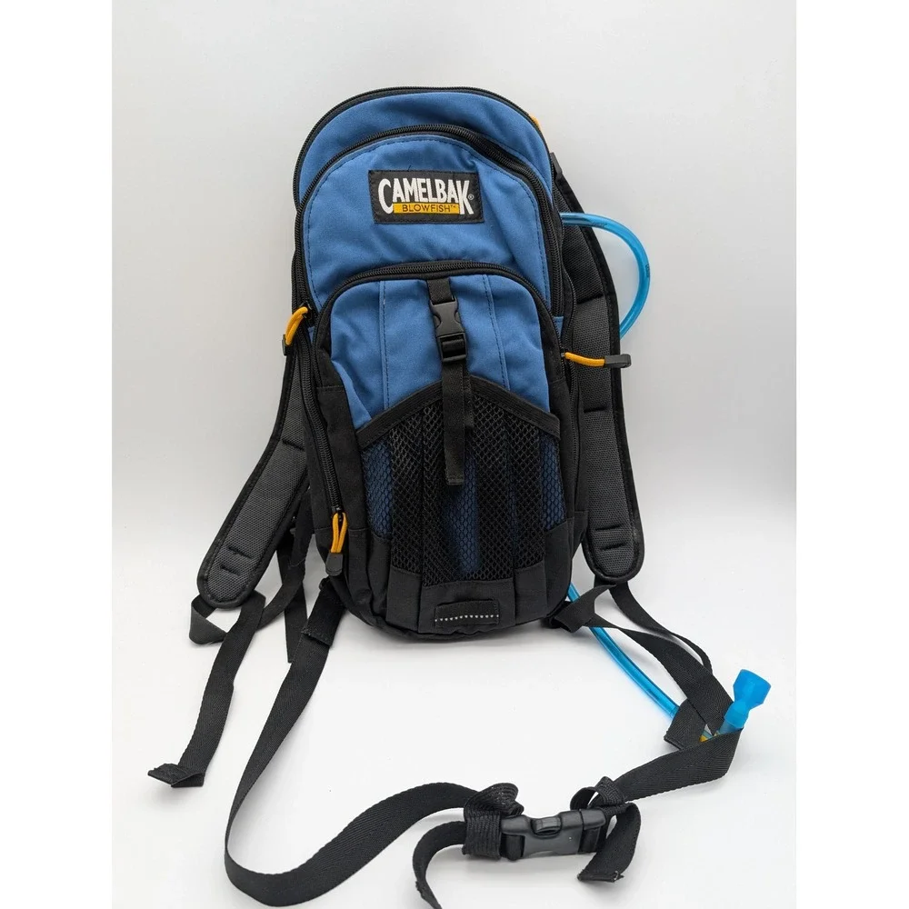 CamelBak Blowfish Hydration Backpack Blue Black Hiking Biking Pack with Bladder